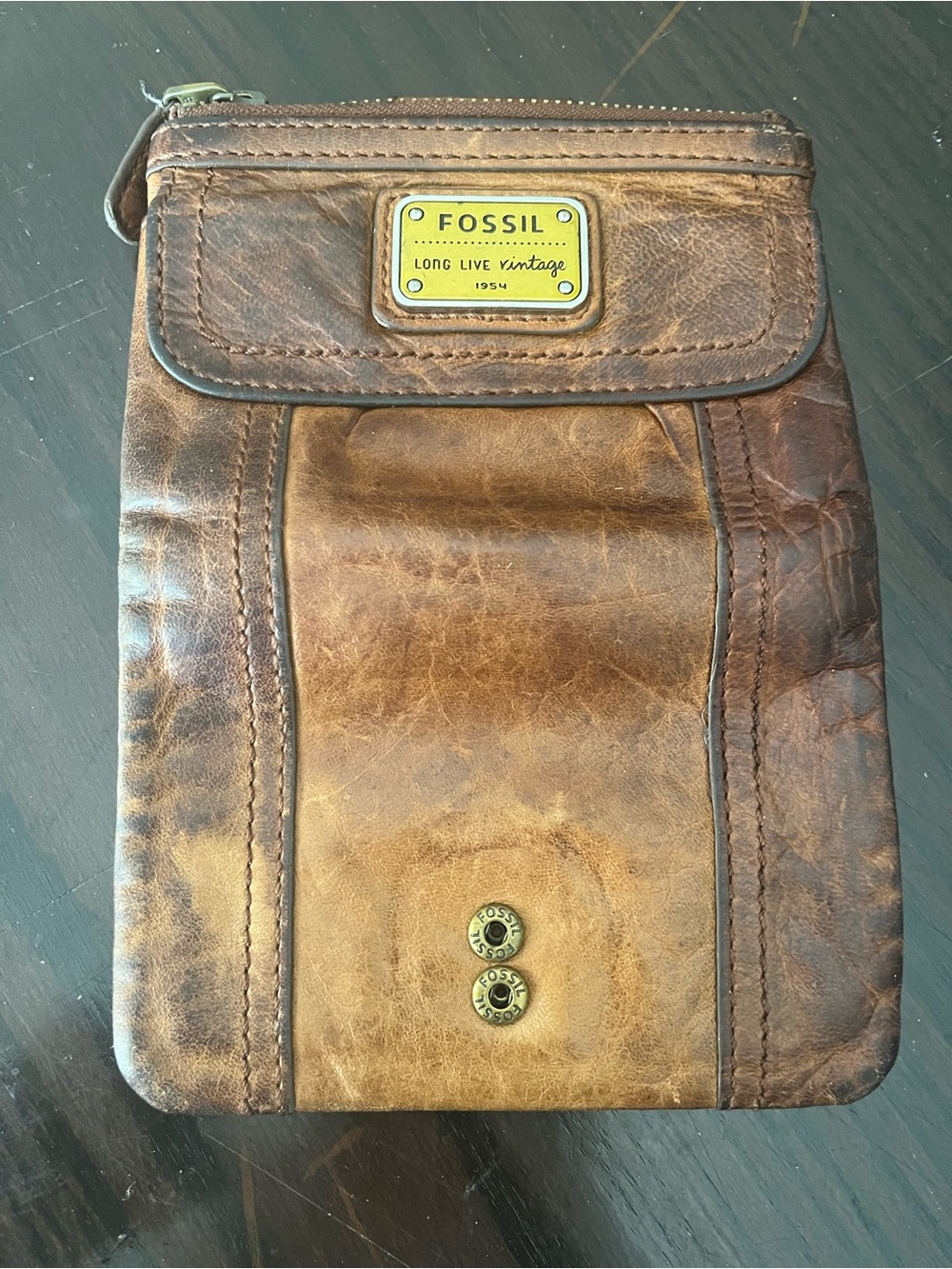 Fossil Vintage Brown Leather Wallet